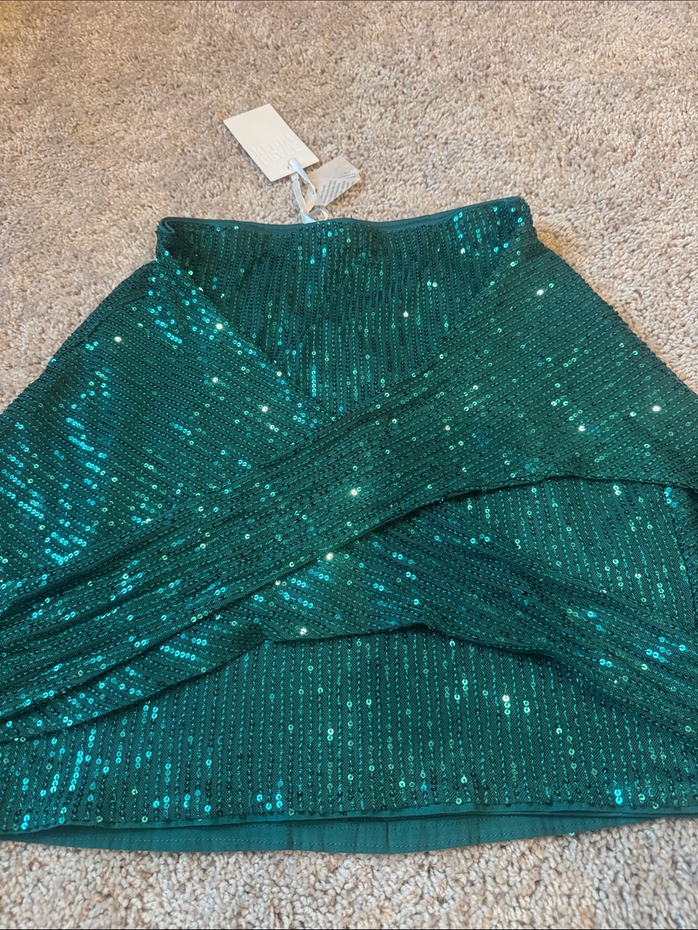 Grace Karin Emerald Sequin Mini Skirt - Picture 4 of 4